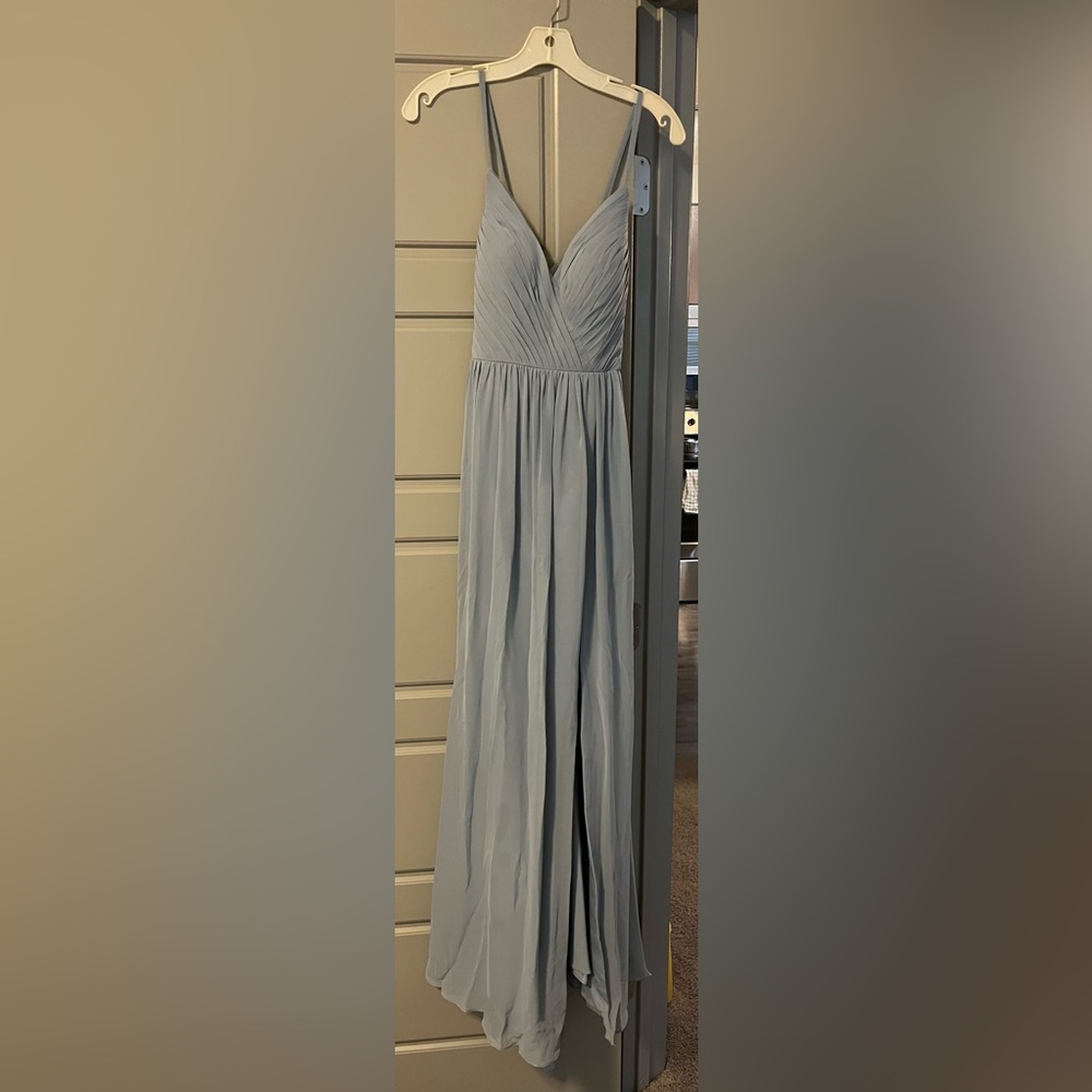 Azazie Gracie Dusty Blue Bridesmaid Dress